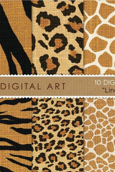 Digital Papers - Linen - Africa Skins
