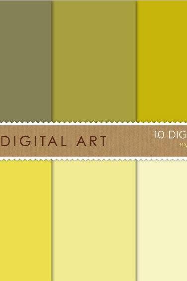 Digital Papers Yellow Shades 12x12 inches - INSTANT DOWNLOAD - Buy Any 2 Packs Get 1 Free