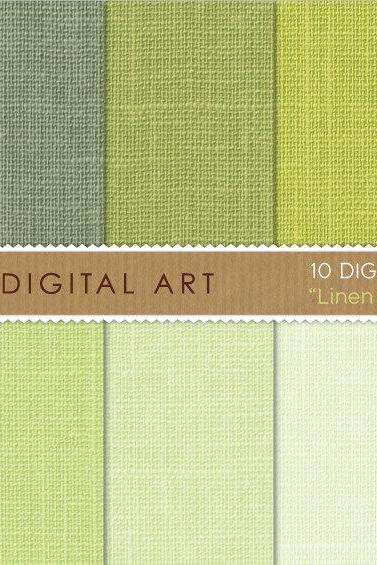 Digital Papers - Linen - Pistachio Shades