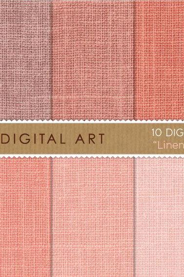 Digital Papers Linen - Salmon Shades