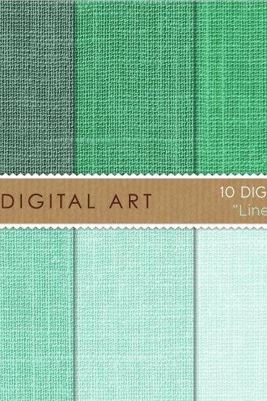 Digital Papers - Linen - Mint Shades