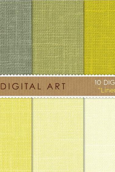 Digital Papers Linen Texture Yellow Shades 12x12 inches - INSTANT DOWNLOAD - Buy Any 2 Packs Get 1 Free