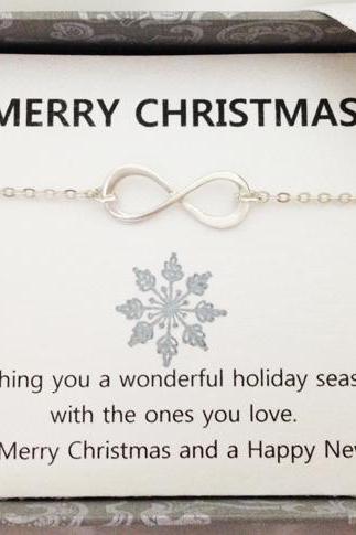Infinity Necklace,Sterling Silver Necklace, Christmas Gift, Christmas Gift Card, best friend, bff