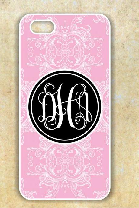 Monogrammed damask Iphone 4/4S case - Personalized Hard Cases for iphones