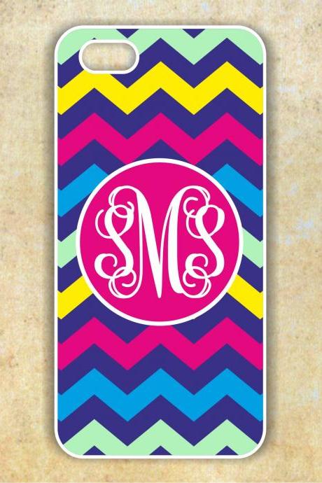 Monogrammed chevron Iphone 5 case - Personalized Hard Cases for Phones