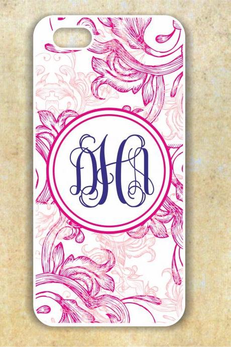 Monogrammed damask Iphone5 case - Personalized Hard Cases for iphones