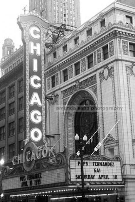 Chicago theater photograph black and white