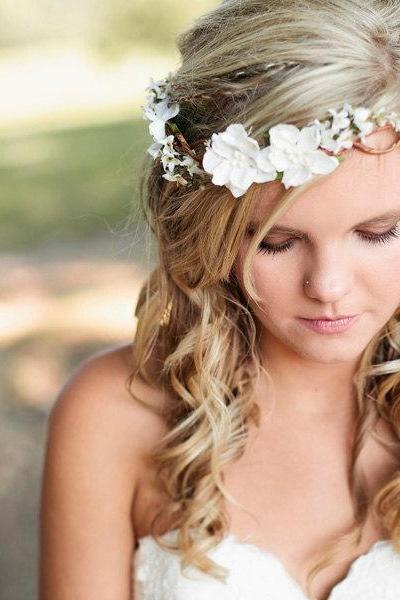 Wedding Headband, Bridal Flower Hair, Wedding Accessories, Wedding Headpiece, Headband, Head Wreath, Hair Accessories, Flower Girl