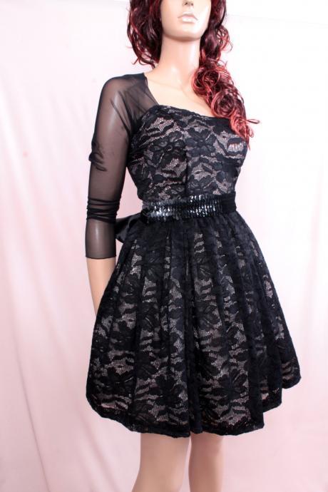 Plus Size black lace /romantic / wedding party/ cocktail/ Party/ mini dress