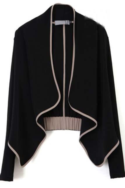 Woman Paned Long Sleeve Cotton Blend Cardigans - Black 