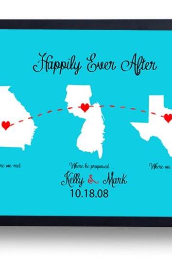 Anniversary gift for Husband, Boyfriend- Happily Ever After- Long Distance Relationship-First Anniversary Gift for Men -Women