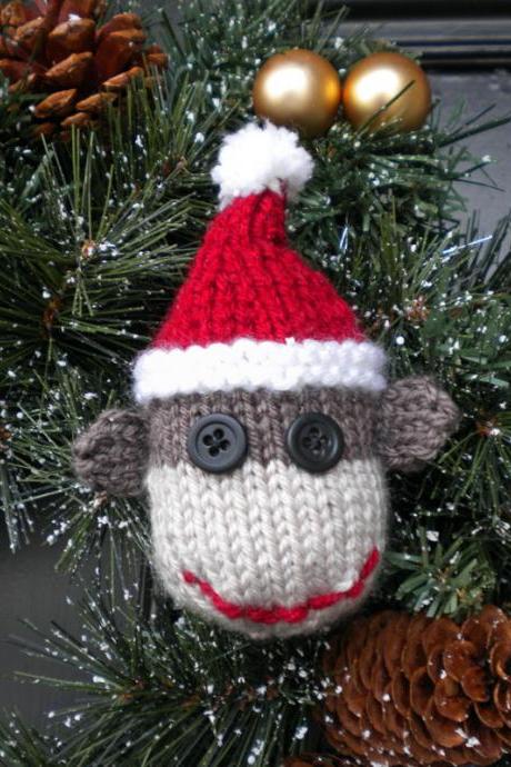 Sock Monkey Christmas Ornament