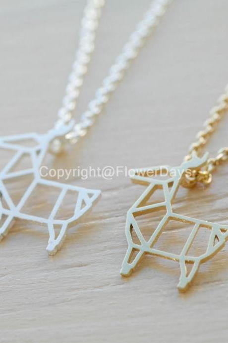 Origami Deer Necklace