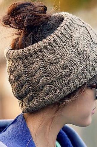 Knit Cable Headband Hairband Head Wrap Crochet Hat