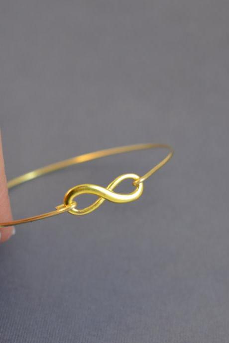 Infinity Gold Bangle Bracelet- Infinity Gold- Minimalist Jewelry- Personalized Custom Bangle- Bridesmaids Gift Ideas