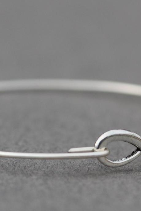 SALE TODAY Infinity Silver Bangle Bracelet- Infinity Silver- Minimalist Jewelry- Personalized Custom Bangle- Bridesmaids Gift Ideas