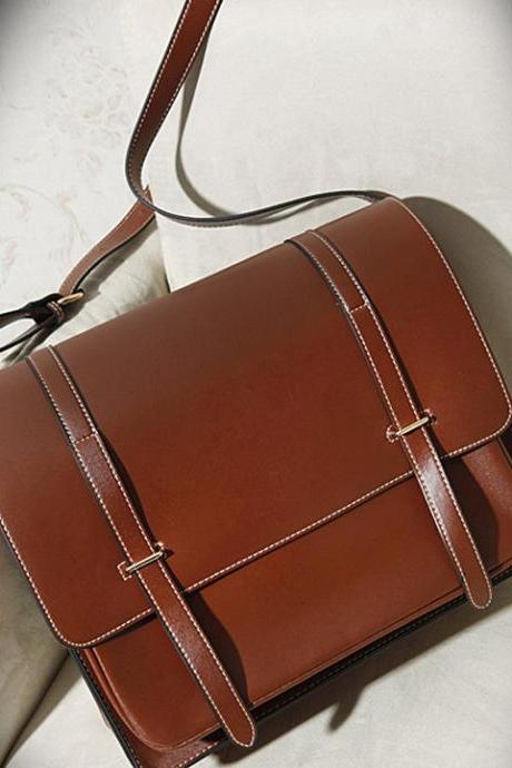 Men's Messenger / Briefcase / Backpack /Laptop / crossbody / Men's Bag in Brown--T010