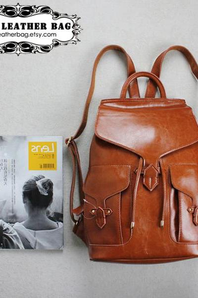 women backpack / Genuine Leather backpack / women Briefcase / Messenger / Leather Laptop / Leather package