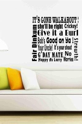 Australian Slangs and Expressions Wall Vinyl Decal