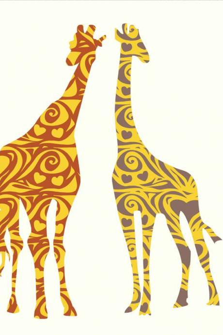 Nursery Decor Giraffe Pair Decals Wall Vinyl Sticker