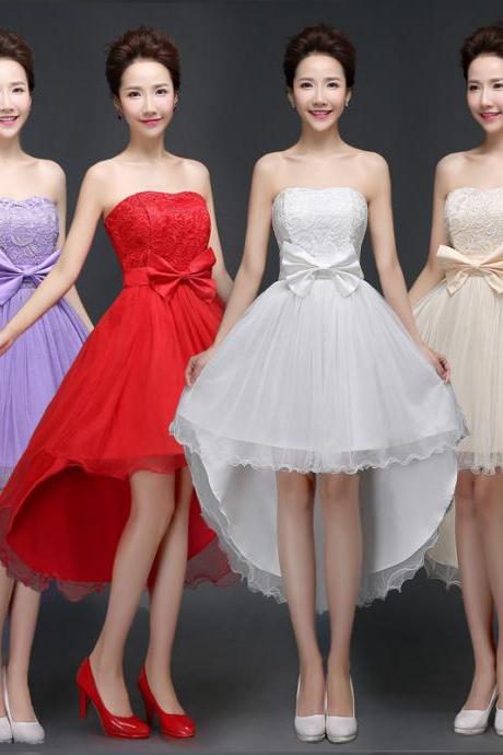 New Nice Strapless Bridesmaid Wedding Dress 4 Colors