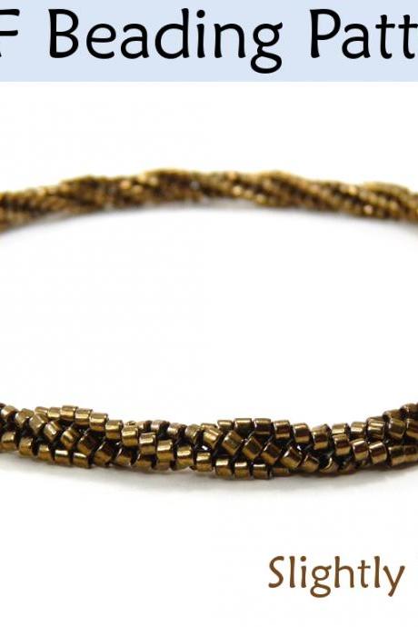 Beading Tutorial Pattern Bracelet Necklace - Twisted Herringbone Stitch - Simple Bead Patterns - Slightly Twisted #3731