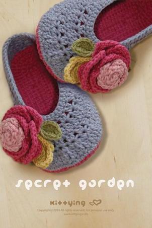 Secret Garden Women&amp;amp;#039;s House Ballerina Crochet Pattern - Women&amp;amp;#039;s Sizes 5 - 10 - Chart &amp;amp;amp; Written