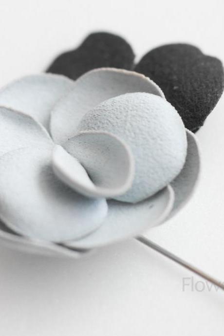 Pale Blue-Suede Men's Flower Boutonniere / Buttonhole For Wedding,Lapel Pin,Tie Pin