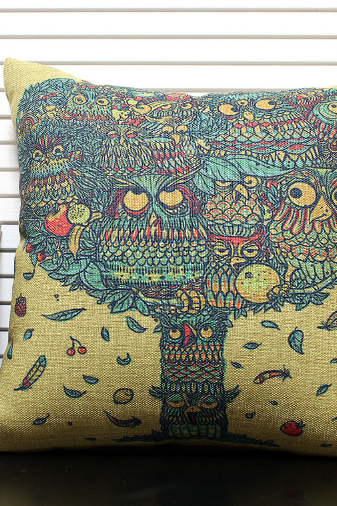 Novelty Lovely Bird Cartoon Owl pattern cushion cover throw pillow case