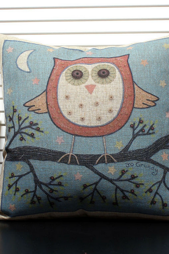 Novelty Lovely Bird Cartoon Owl pattern cushion cover throw pillow case