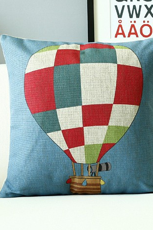 Novelty Stripe checked plaid hot air balloon pattern hand made cushion cover home car kids room throw pillow case