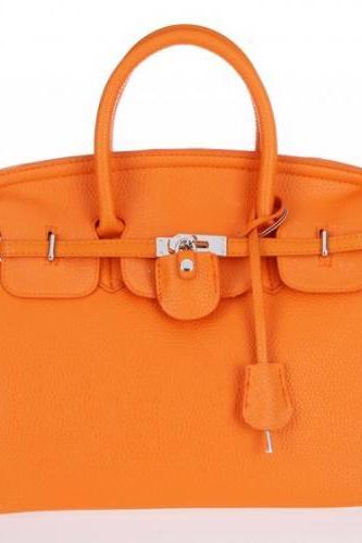 Hot Elegant Vintage Women Lady Celebrity PU Leather Tote Handbag Shoulder Hand Bag with Lock 8 colors H8961