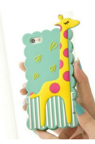 S5Q Animal Giraffe Silicone Soft Case Cover Back Skin Protector For iPhone 5 5S AAACKV