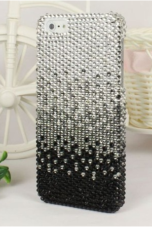 Luxury Bling Glitter Rhinestone Hard Case Cover For Apple Iphone 5 5G 5th Black