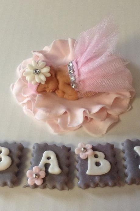 Baby Shower Cake Topper Fondant Baby