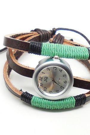hot sale Russia 3 ring Handmade rope antique Cow Leather watches vintage ladies