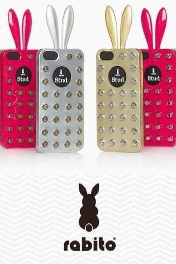 newest arrival! Korean Rabito rivet rabbit stud fashion mobile phone cases for Apple iphone 5/5S 4colors TPU