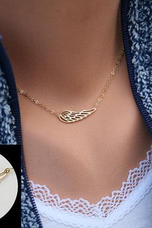 Angel Wing Necklace,gold Wing Delicate Necklace,memory Wing Necklace,bridesmaid Gifts,everyday Jewelry,wedding Bridal Jewelry