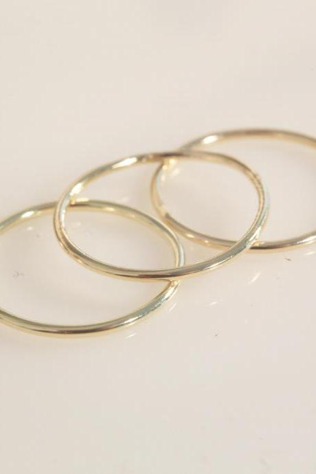 knuckle ring, stacking rings, thin ring, gold knuckle ring, simple ring, smooth ring- R6