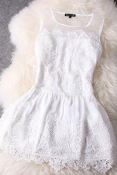 2015 summer fashion sexy White Lace Dress