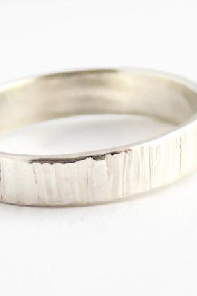 Line Textured Ring -sterling silver ring, textured ring, simple ring, Silver Ring, textured sterling ring, birch textured ring, wedding band