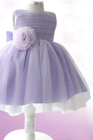 Purple Ball Gown Wedding Flower Girls Dress-Purple Balloon Type Dress for Toddler Girls-Elegant High Quality Ball Gow Dress
