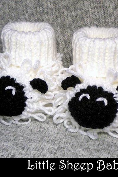 Little Sheep Baby Booties Knitting Pattern