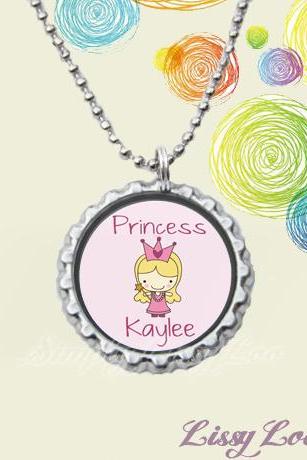 ONE PRINCESS ACCESSORY Headband Keychain Necklace Bottle Cap Bling PERSONALIZED