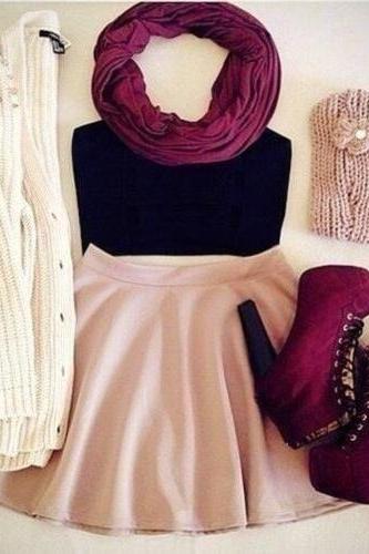 Women Skirt Pleated Skirt