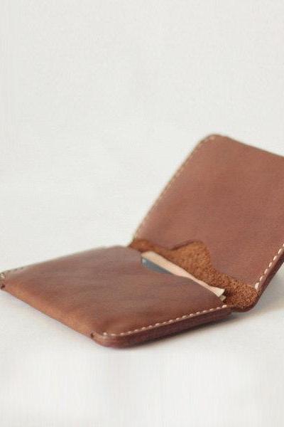 Slim Leather Wallet, Leather Card Case, Credit Card Holder, Mens Slim Wallet, Gift Idea For Him , Light Brown