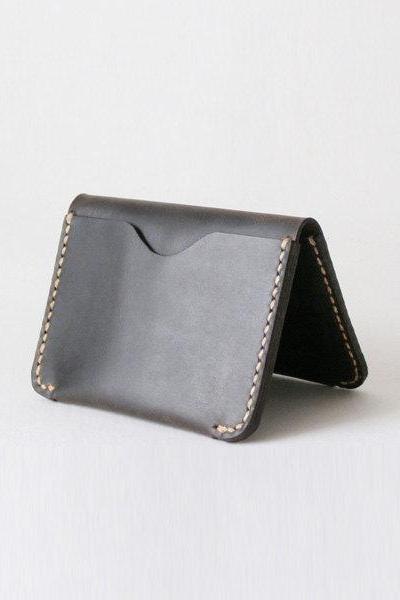 Slim Leather Wallet, Leather Card Case, Credit Card Holder, Mens Slim Wallet, Gift idea for him / Dark Brown