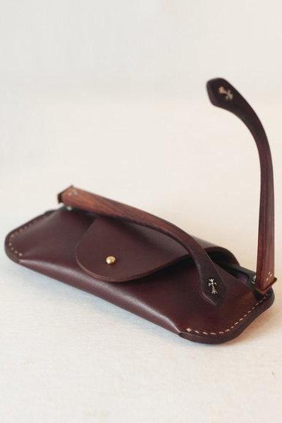 Handmade eyeglass case , Leather Sunglasses Case , Leather glasses case