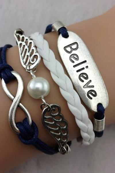Angel Wings Believe Infinite Bracelet