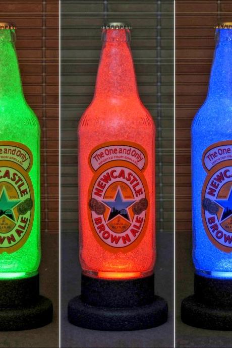 Castle Brown Ale 550 Ml Led Color Changing Bottle Lamp Remote Bar Light Pub